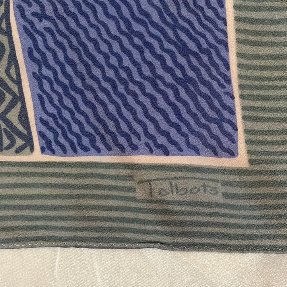 Talbots Multicolor Geometric Design Square Scarf - Picture 3 of 4